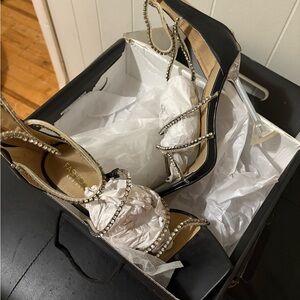 FASHION NOVA STUDDED ZIP UP HEELS